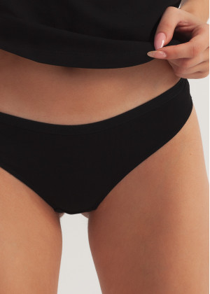 Chilot Tanga Damă Negru Bumbac