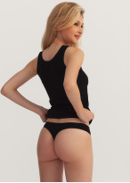 Chilot Tanga Damă Negru Bumbac