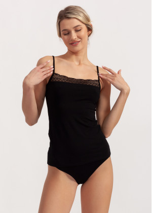 Top cu dantela EDITH negru