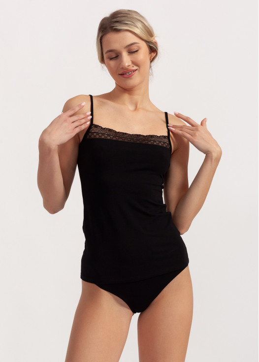 Top cu dantela EDITH negru